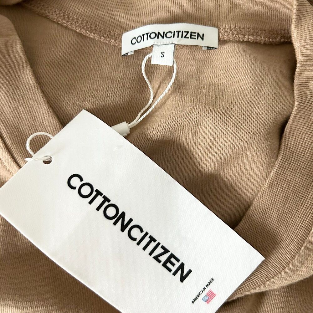 NEW Cotton Citizen Tokyo Short Sleeve Mini Dress in Tan 100% Cotton Size Small - Picture 5 of 7